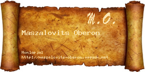 Maszalovits Oberon névjegykártya
